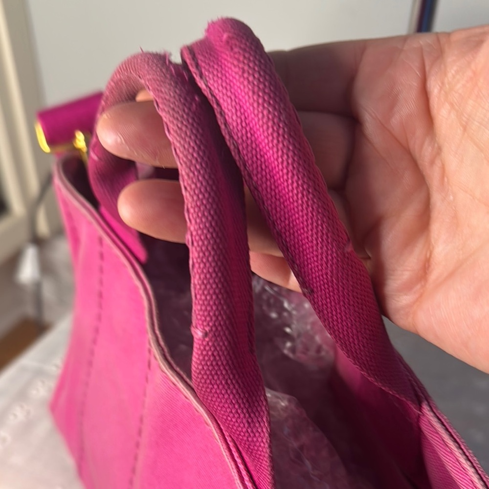Prada Pink Canvas Crossbody Tote - Picture 3 of 13